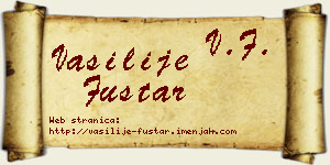 Vasilije Fuštar vizit kartica